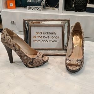 Michael Kors Leather Snakeskin Heels